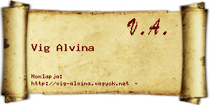 Vig Alvina névjegykártya